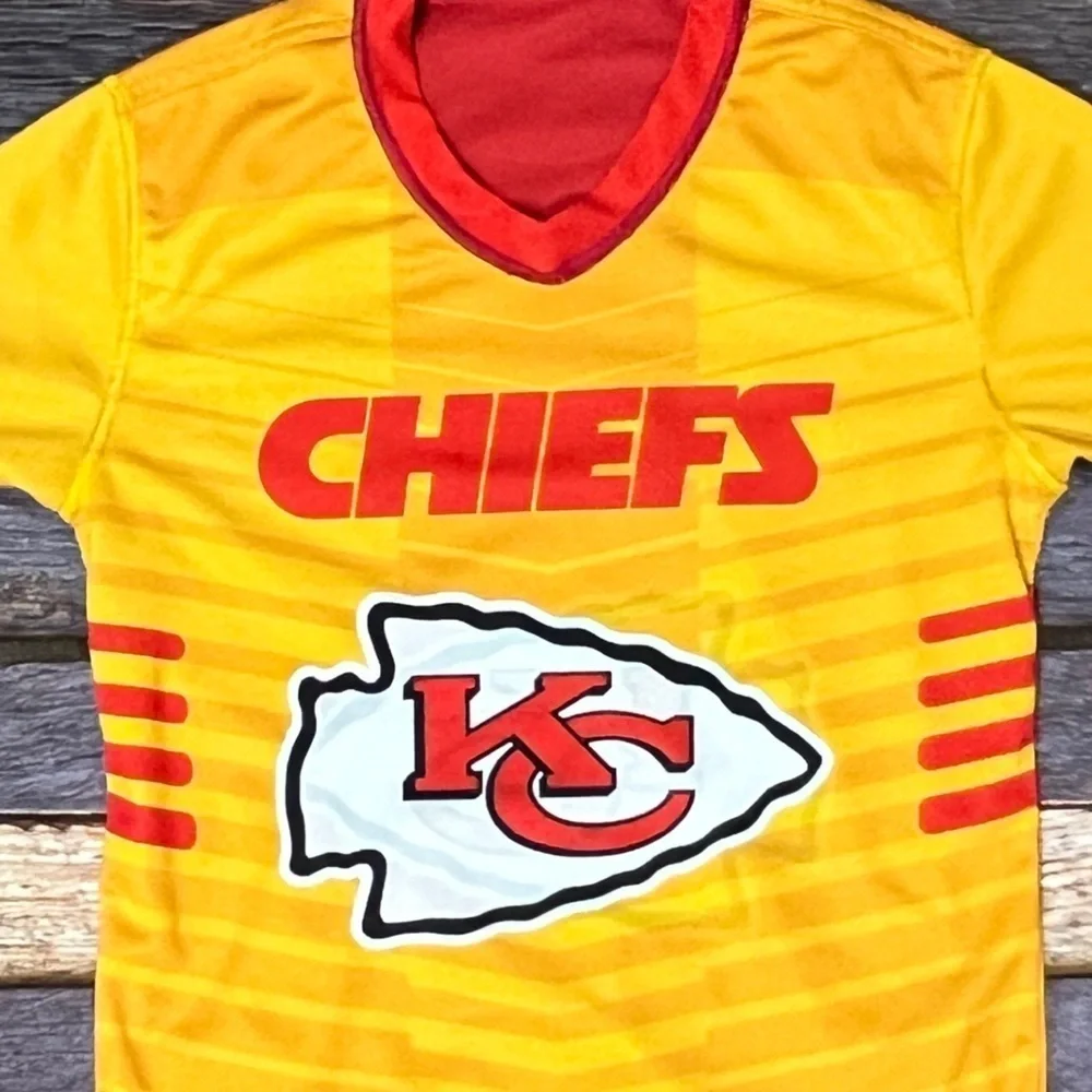 KC Chiefs Flag Football Kansas City Boys Kids Reversible Jersey Youth
